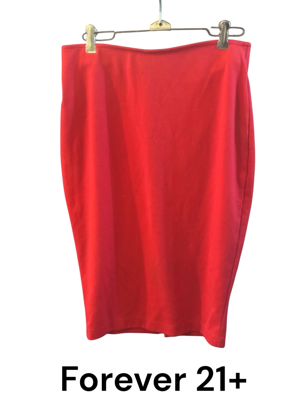 Forever 21 Plus Sizes Bright Red Pencil Skirt